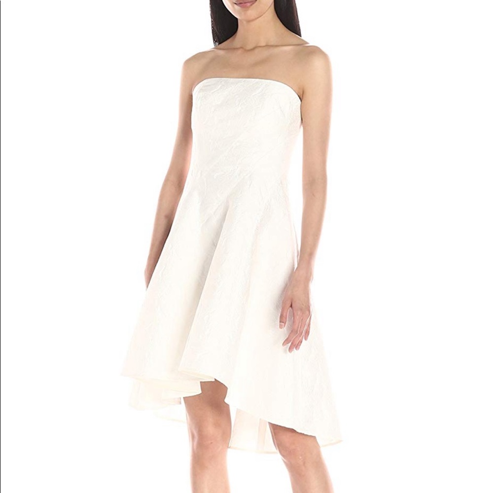 Halston Heritage White Strapless Dress